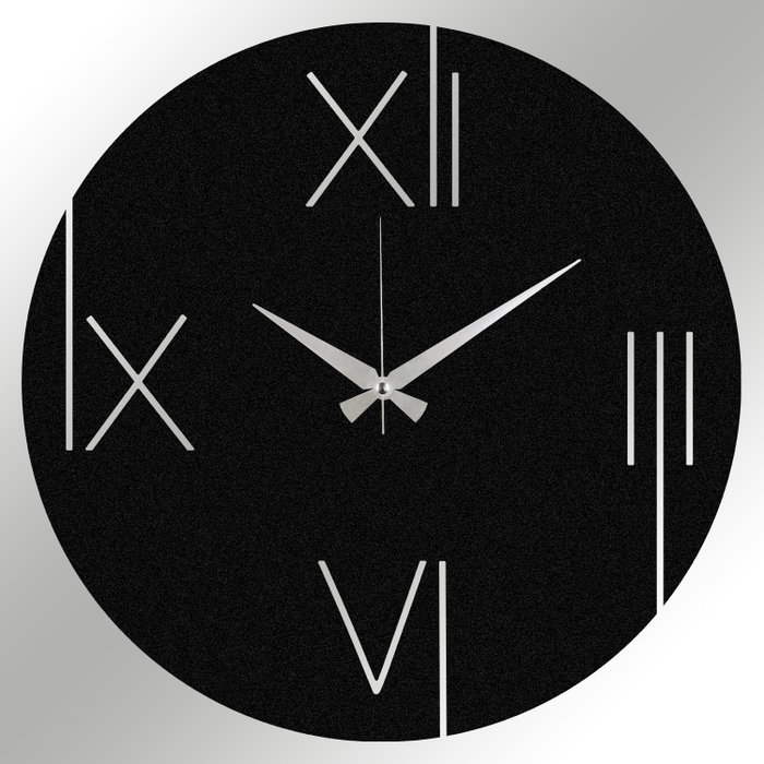 Wallity Reloj de Pared Decorativo Metal Negro 48x48 cm Grosor 1.2mm Elegancia y Arte para Hogar y Oficina